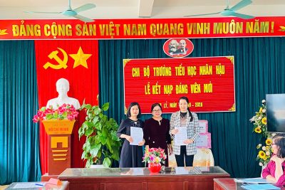 TỔ CHỨC LỄ KẾT NẠP ĐẢNG VIÊN NĂM HỌC 2025-2026