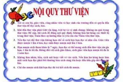 NỘI QUY THƯ VIỆN TRƯỜNG TIỂU HỌC NHÂN HẬU